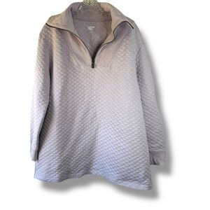 Lands' End Lilac Quilted Oversized Pullover